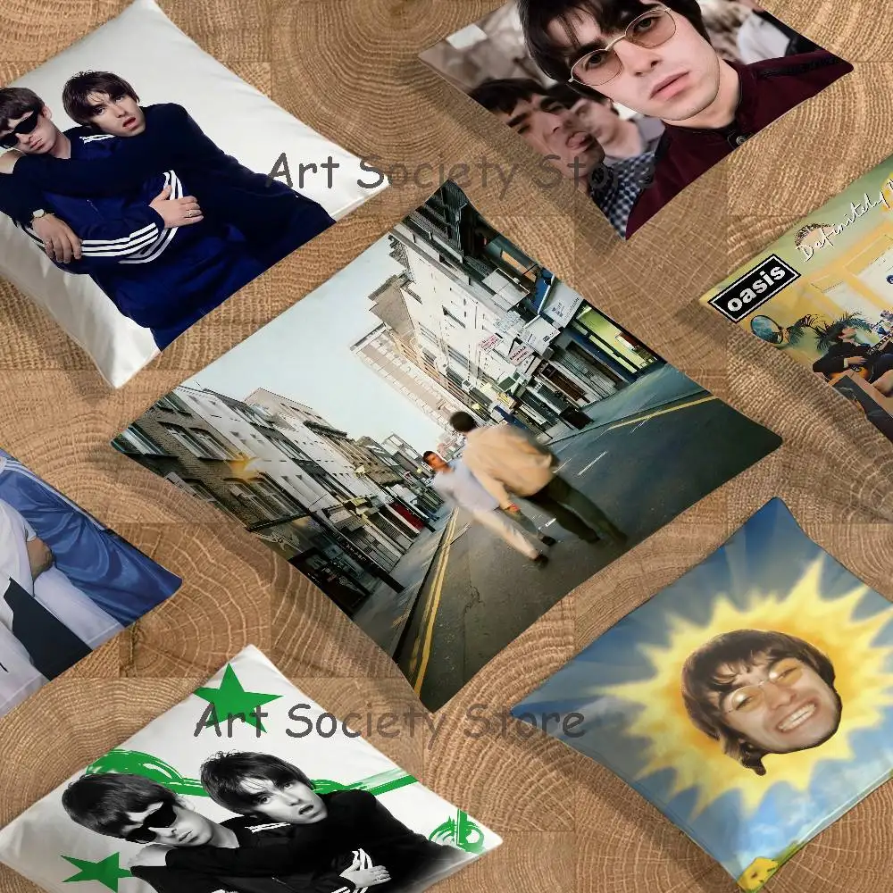O-Oasis Band Pillow Case cute cartoon anime peripheralsBedroom Sofa Decorative Cushion Cover Soft Cushion Cover