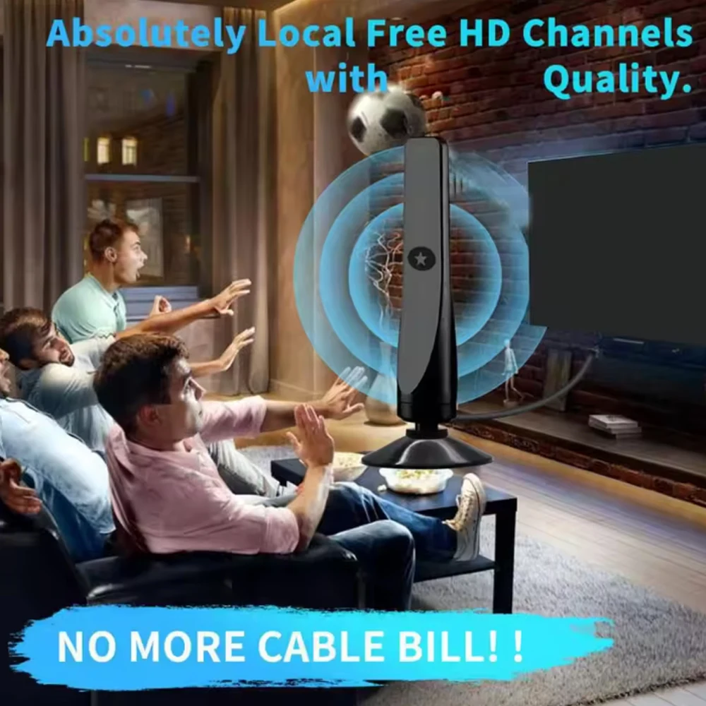 In-room smart TV antenna, digital antenna for local channels, support 4K 1080p picture quality. New Year gift. With his family