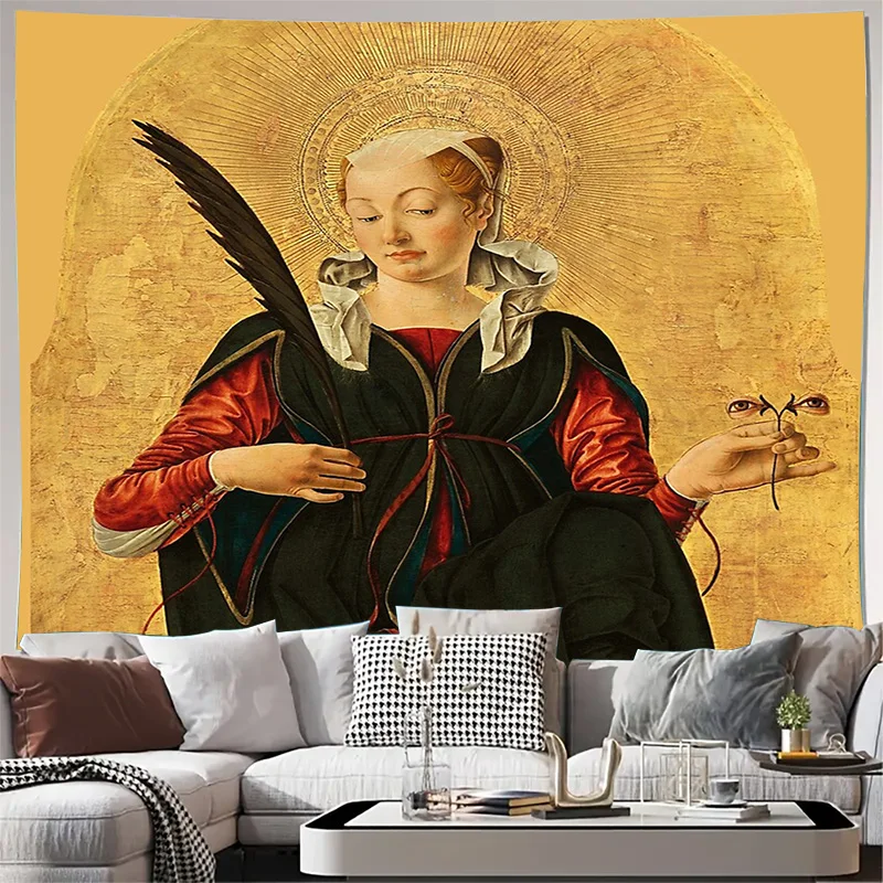 Medieval Tapestry Wall Hanging Renaissance Art Decor Gothic Aesthetic Room Decor Vintage Textured Fabric Historical Wall Art Hom