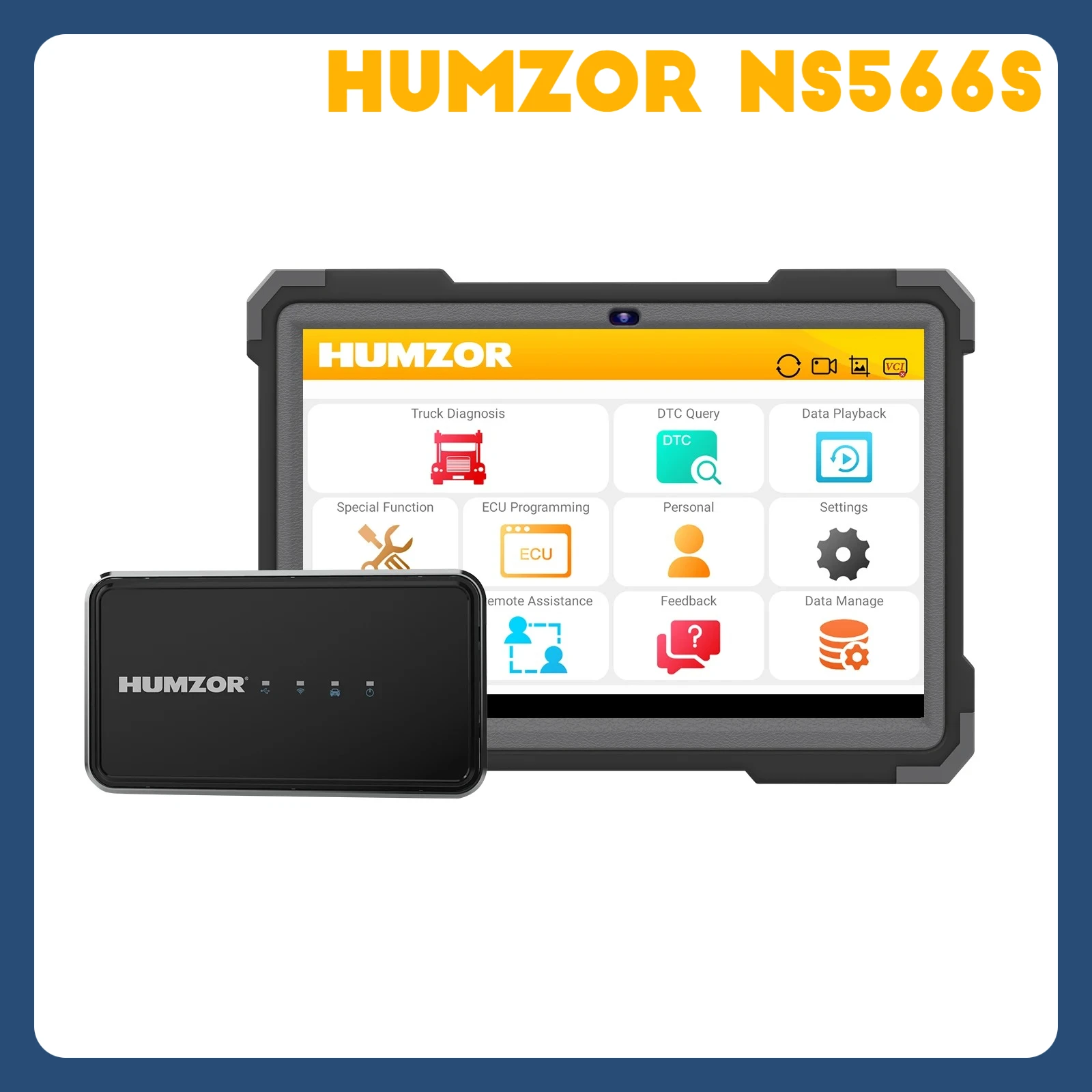 

Humzor NS566S Full System Heavy Duty Truck Diagnostic Tool obd2 code reader 10.1 inch Tablet PC Support 34 Reset Services for WI