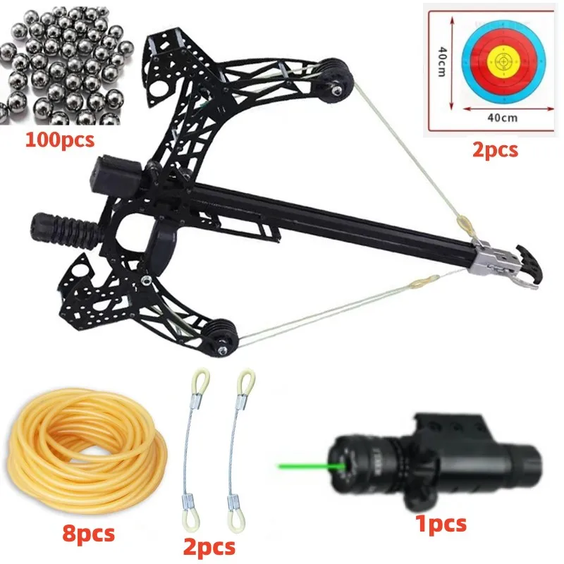 Potente tirachinas láser verde de alta precisión para exteriores, tirachinas de tiro de largo alcance, 50 rondas de caza y Campi