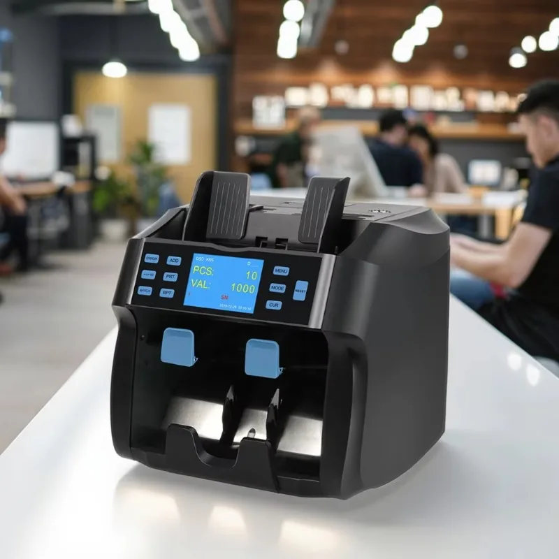 Multi Currency Sorter & Discriminator Efficient Money Counting Bill Counters with 2 Pockets