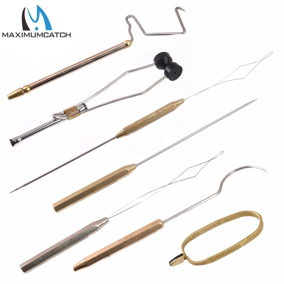 Maximumcatch Fly Tying Tool Kit Bobbin Whip Finisher Threader Needle Hair Stacker Dubbing Twister Spinner Hackle Pliers