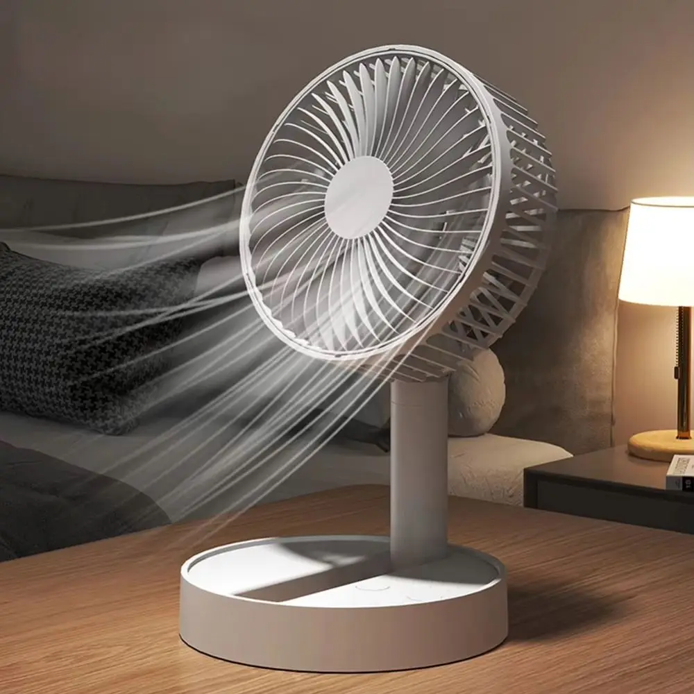

3600mAh/1800mAh USB Desk Fan 4 Speed Adjustable Strong Wind Portable Rechargeable Fan Quiet Operation Foldable Desktop Table Fan