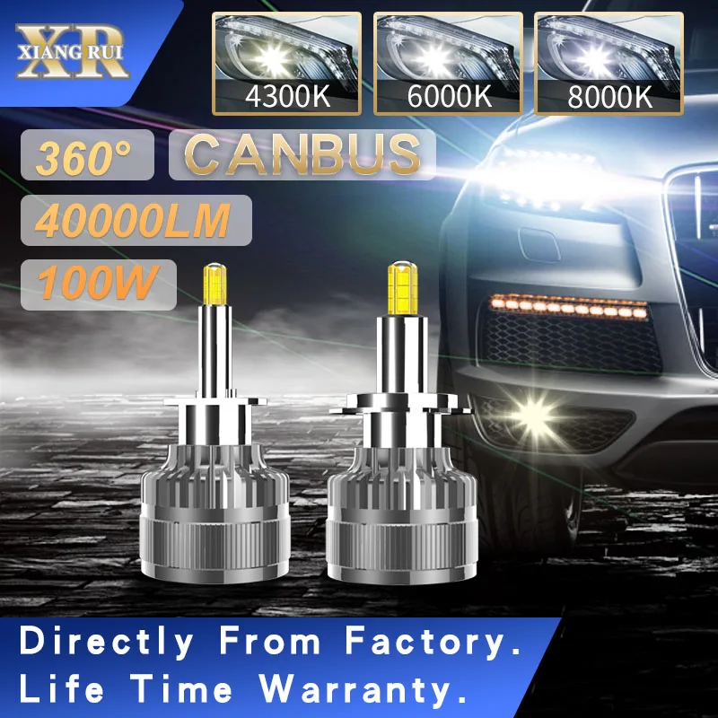 XR 360 Turbo 40000LM 100W CSP H7 canbus 9012 H1 9005 9006 HB3 HB4  LED Car bulb 12V 24V 6000K Fog lamp H9 H8 H11  4300K