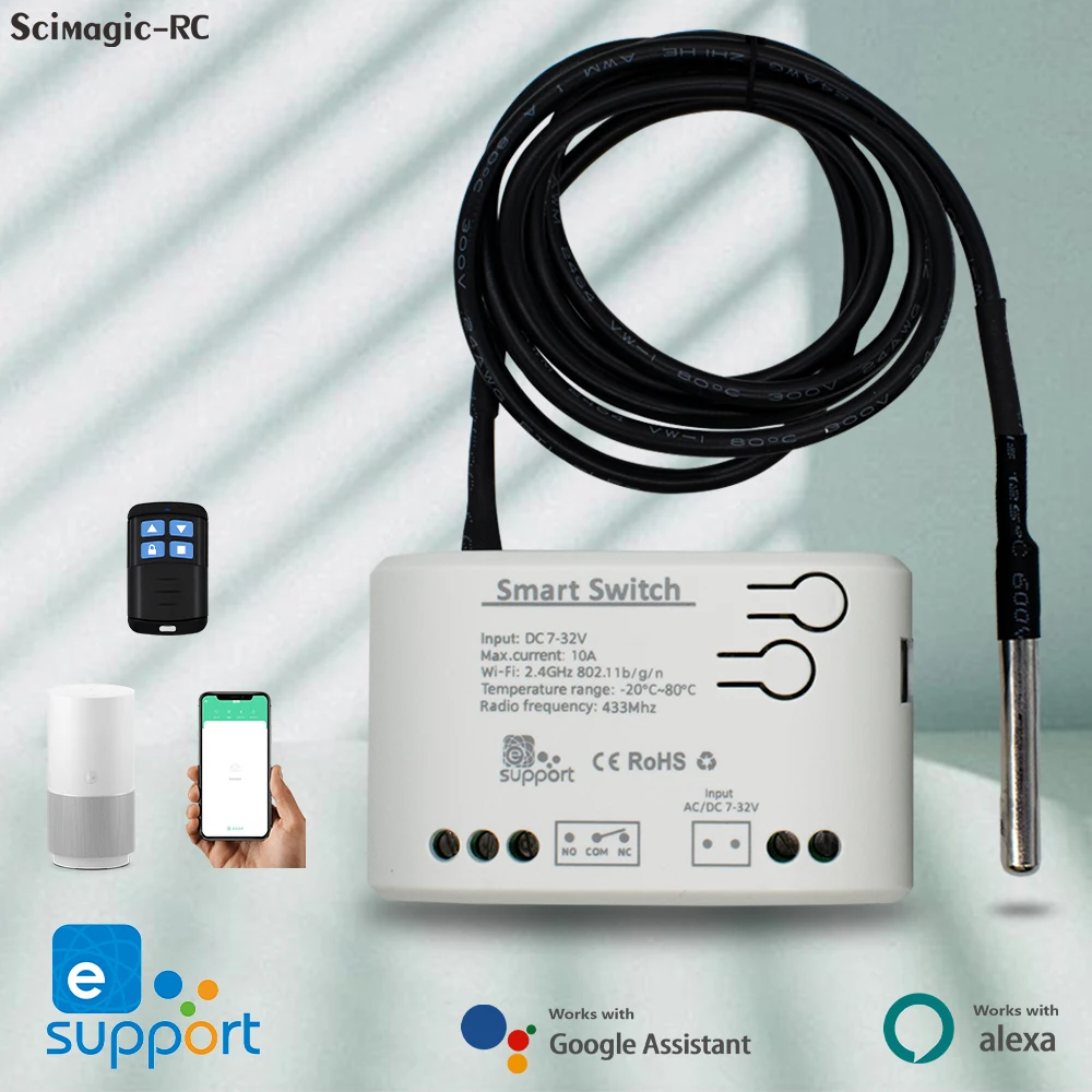 Smart temperature Switch TH16 16A Thermostat humidity Monitoring WiFi eWelink Wireless Control Compatible Alexa Google Home