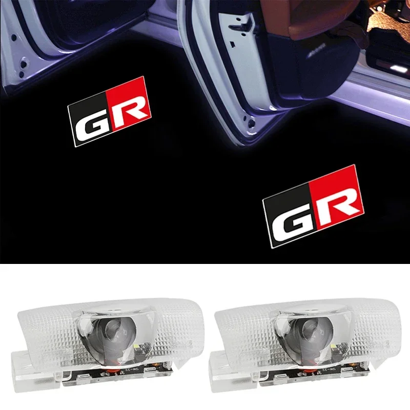 GR SPORT Logo LED Car Door Welcome Projector Lights for Toyota GR RZ RC Avalon Corolla Prius Harrier Camry Sienna Accessories