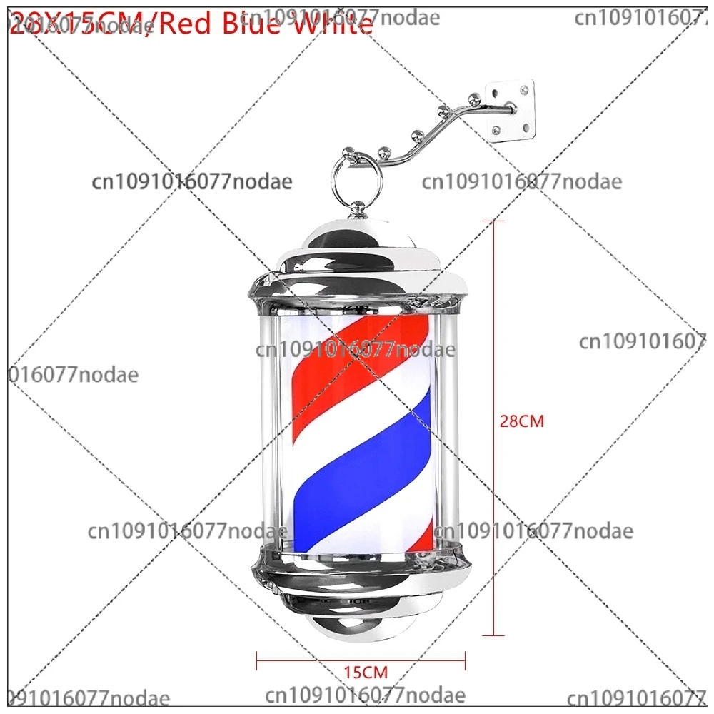 Waterproof LED Barber Pole Light Retro Rotating Hair Salon Shop Sign Wall Mount Lamp Indoor Outdoor Energy Saving