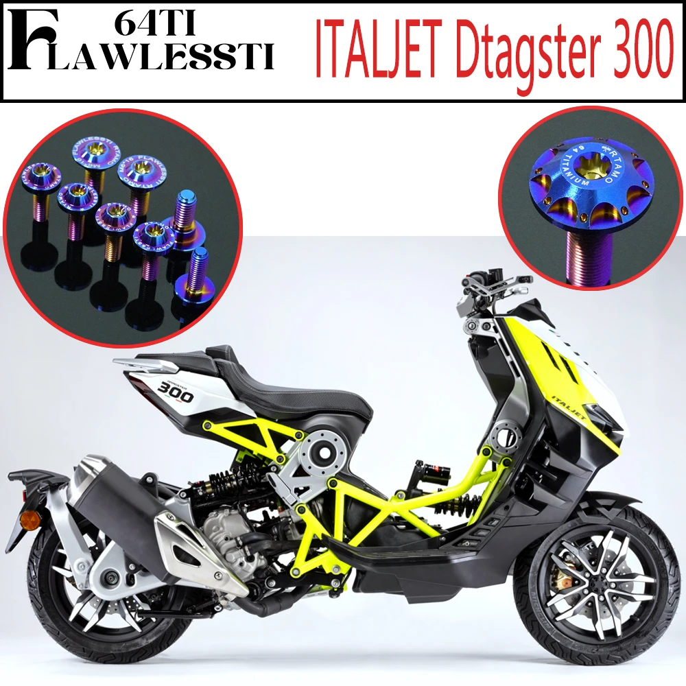 FLAWLESSTI Gr5 Titanium Bolt Brake Clutch Pump Lever Fender Bar End Bodycover Switch Bolt For ITALJET Dtagster 300
