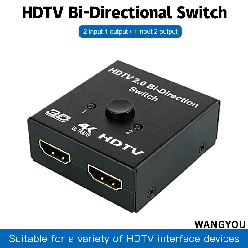 HDMI-Compatible Switch Bi-Direction 2.0 4K 60HZ HDTV Splitter Switcher 1x2 2x1 Adapter 2 In 1 For PS4 TV Box Switcher Adapter