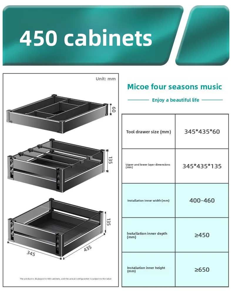 Simple Installation Seasoning Basket, Kitchen Cabinet, Double-layer Pull-out  Pull-out Rack, Aluminum Alloy Seasoning Sto