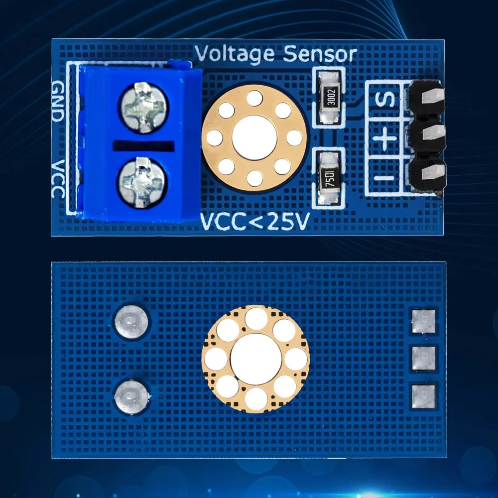 Compact 0-25V DC Voltage Sensor: High-Precision Module – Ideal for Arduino & Electronic Projects