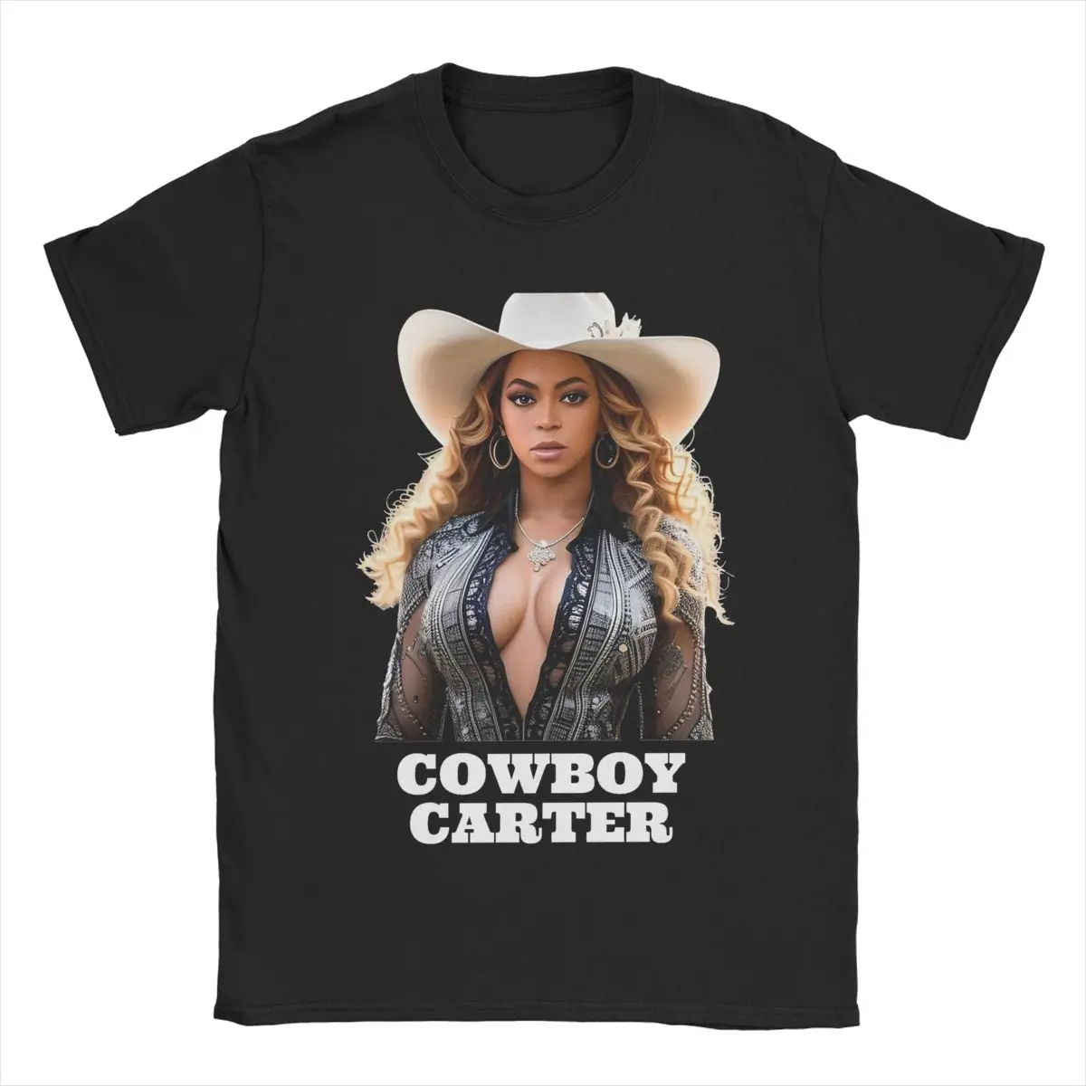 Cowboy Carter Beyonce As The Ultimate Cowgirl Men T Shirts Crazy Tees Short Sleeve Round Neck T-Shirt Cotton 4XL 5XL 6XL Tops