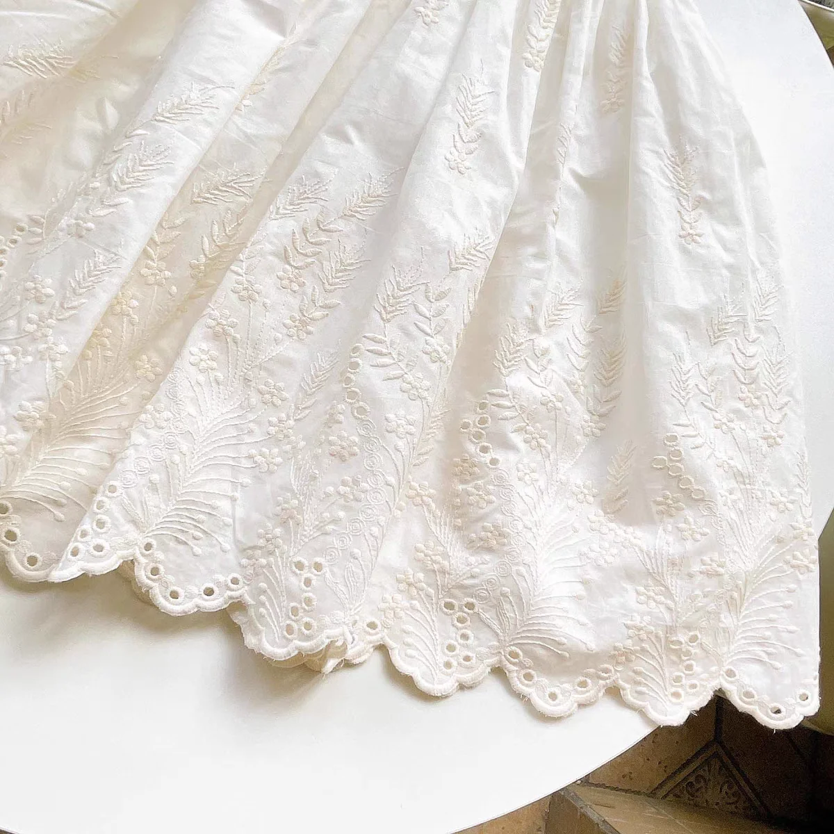 1 yard Jacquard Fabric Lace Handmade DIY Baby Clothes Skirt Fabric Home Sewing Decoration Accessories