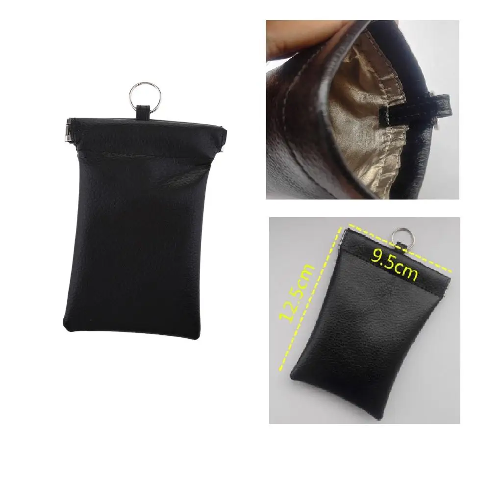 Shielding Sleeve RFID Signal Blocking Case Leather Wallet Pouch for Key Fob Anti Tracking Security