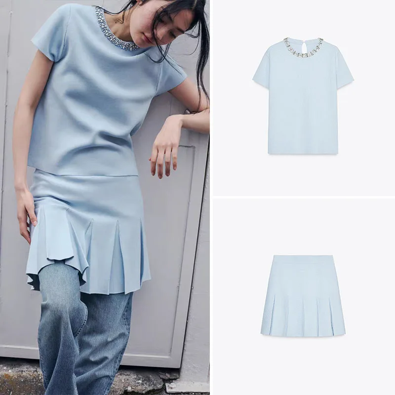 

Новая летняя женская одежда, комплект с юбкой, этнический сценический костюм для детей 8-25 лет, 2025 г., сезонная модная женская одежда