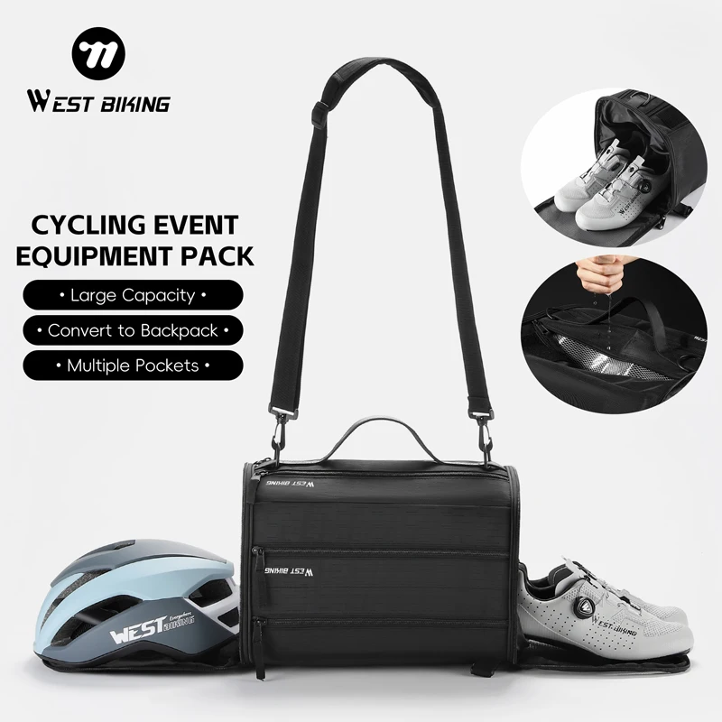 

WEST BIKING Dry/Wet Separation Storage Bag Waterproof Handbag 22L Cycling Equipment Bike Bag Shoulder Bag Backpack With Pockets