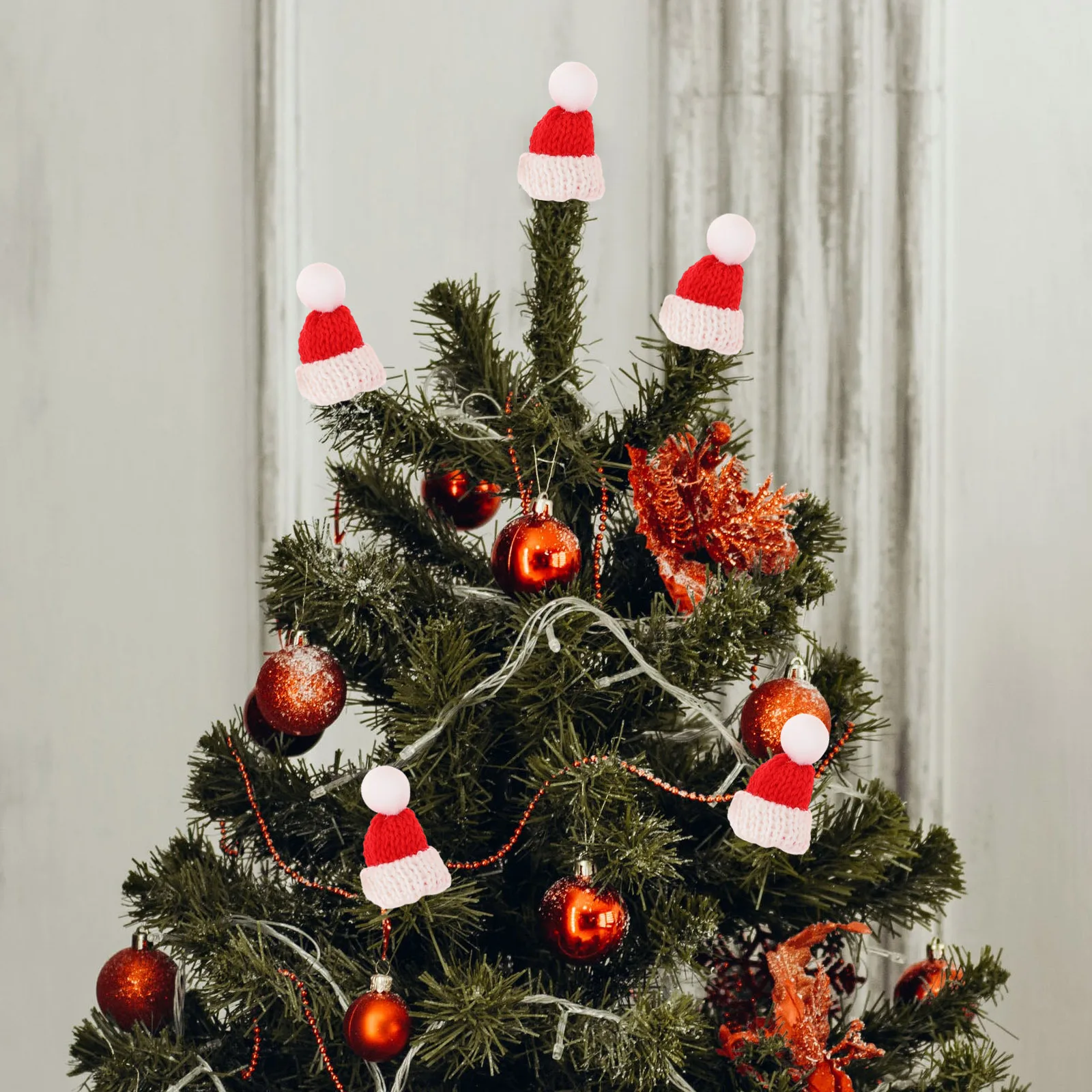 

Christmas Mini Hats 20pcs Festive Woolen Knit Caps for Holiday Decor Party Accessories Snowman Santa Ornament Craft