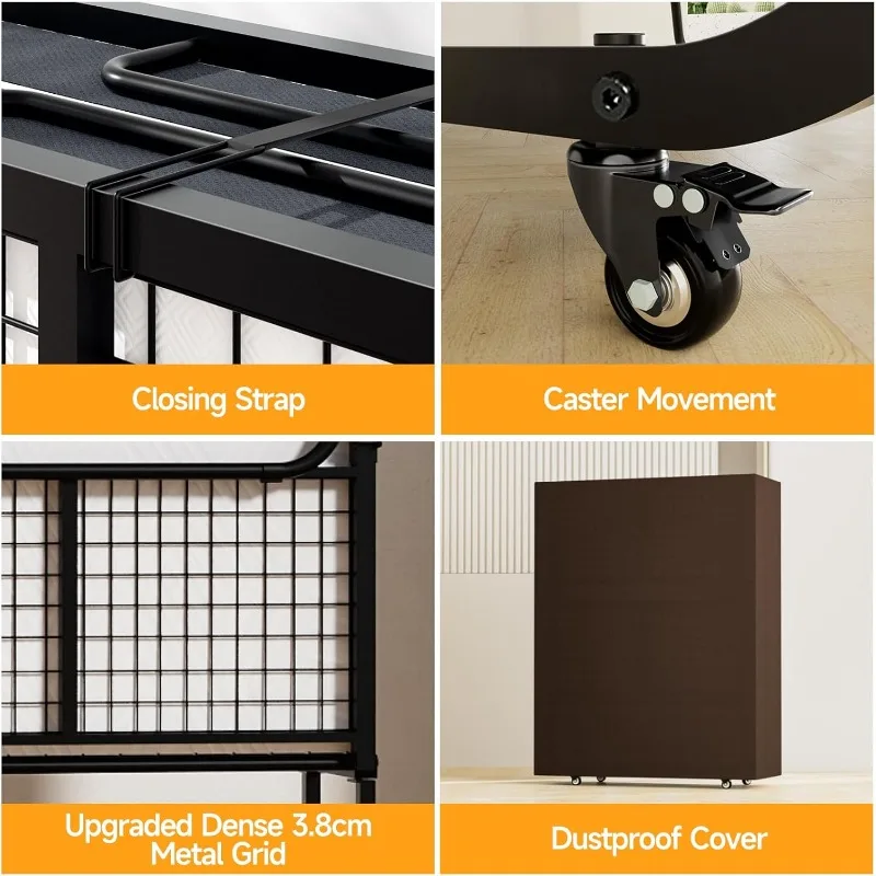 Folding Bed, (with 5.2"" Thick Memory Foam Mattress), 79x35, Portable Foldable Adult , Metal Folding Frame,