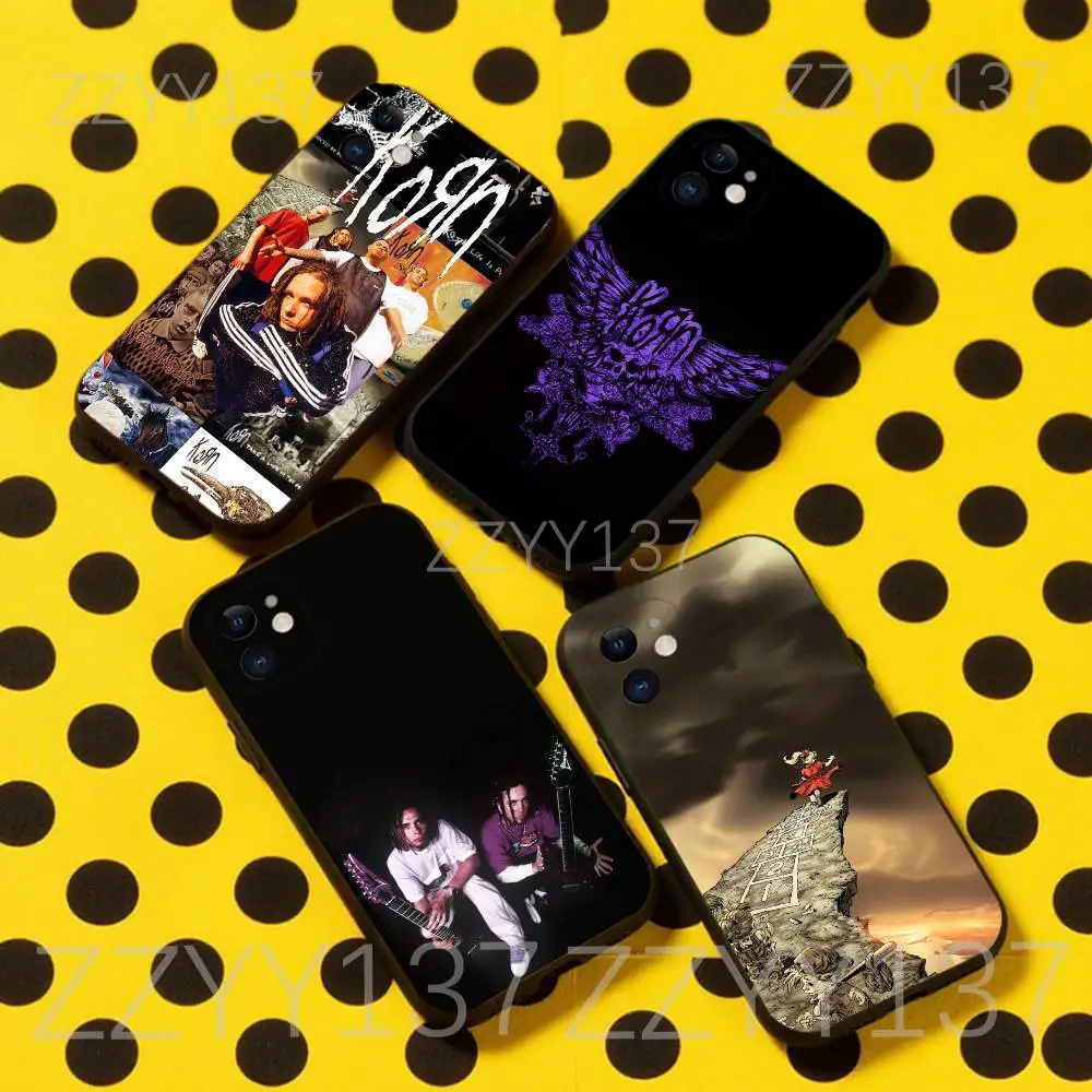 

K-Korn Metal Rock Band Phone Case For iPhone 17,16,15,14,13,12,11,Pro,Max,Plus,Air,X,XS,XR,SE,8,7,Mini,Soft Black Funda