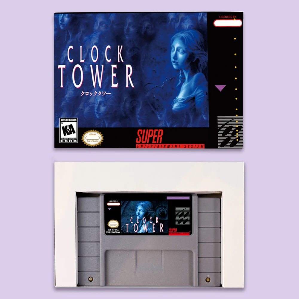 Clock Tower RPG game for SNES 16 bit USA NTSC or EUR PAL Video Game Consoles Cartridge