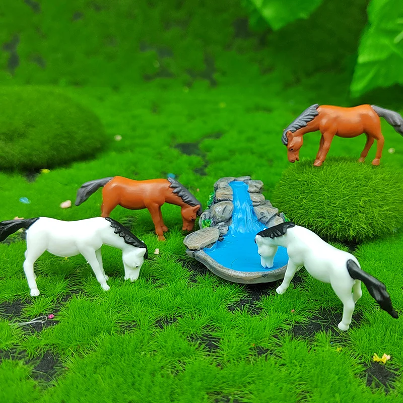 Estatueta Animal Artificial, Mini Cavalo, Vaca, Ovelha, Jardim ao ar livre, Paisagem, Escala HO, Fazenda em Miniatura, Cenário, Acessórios Artesanais, 15pcs