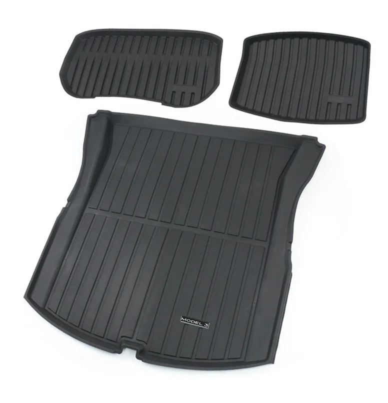 

All-Weather Cargo Liner Sets For Tesla Model 3 2024 highland/2018-2023 Front Trunk Mat Rear Well Liner Boot Carpet Protection