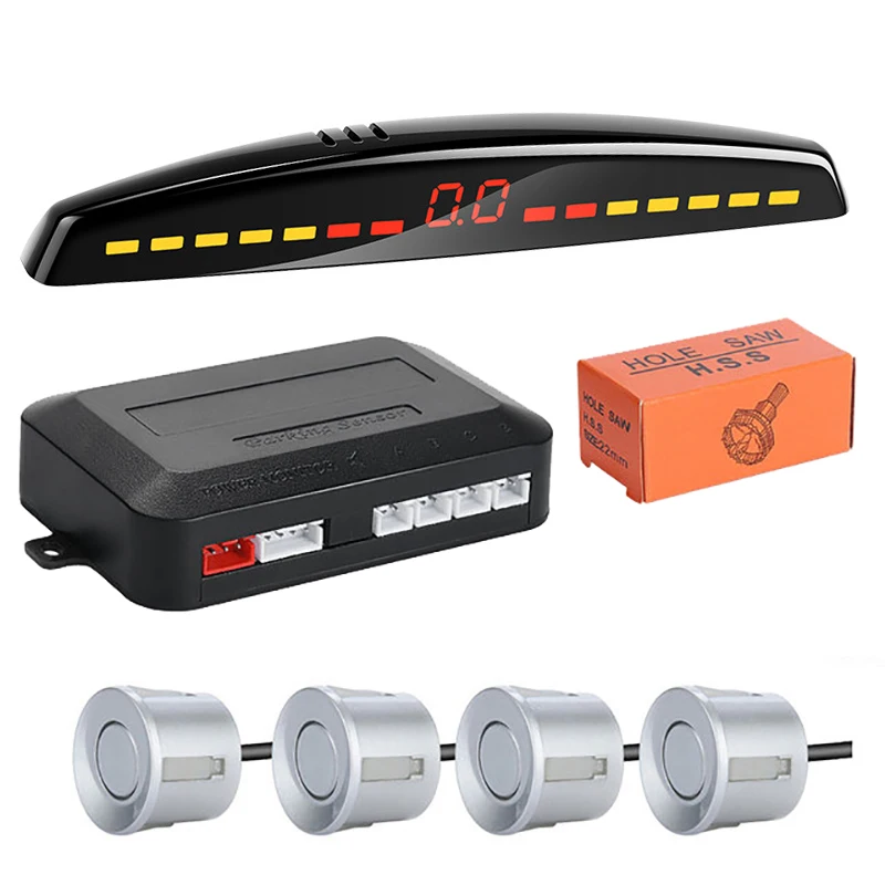 ชุดเซ็นเซอร์กะระยะช่วยจอดรถ Risingon Car Parktronic พร้อมจอแสดงผล LED ระบบตรวจจับและแสดงผลการถอยหลัง