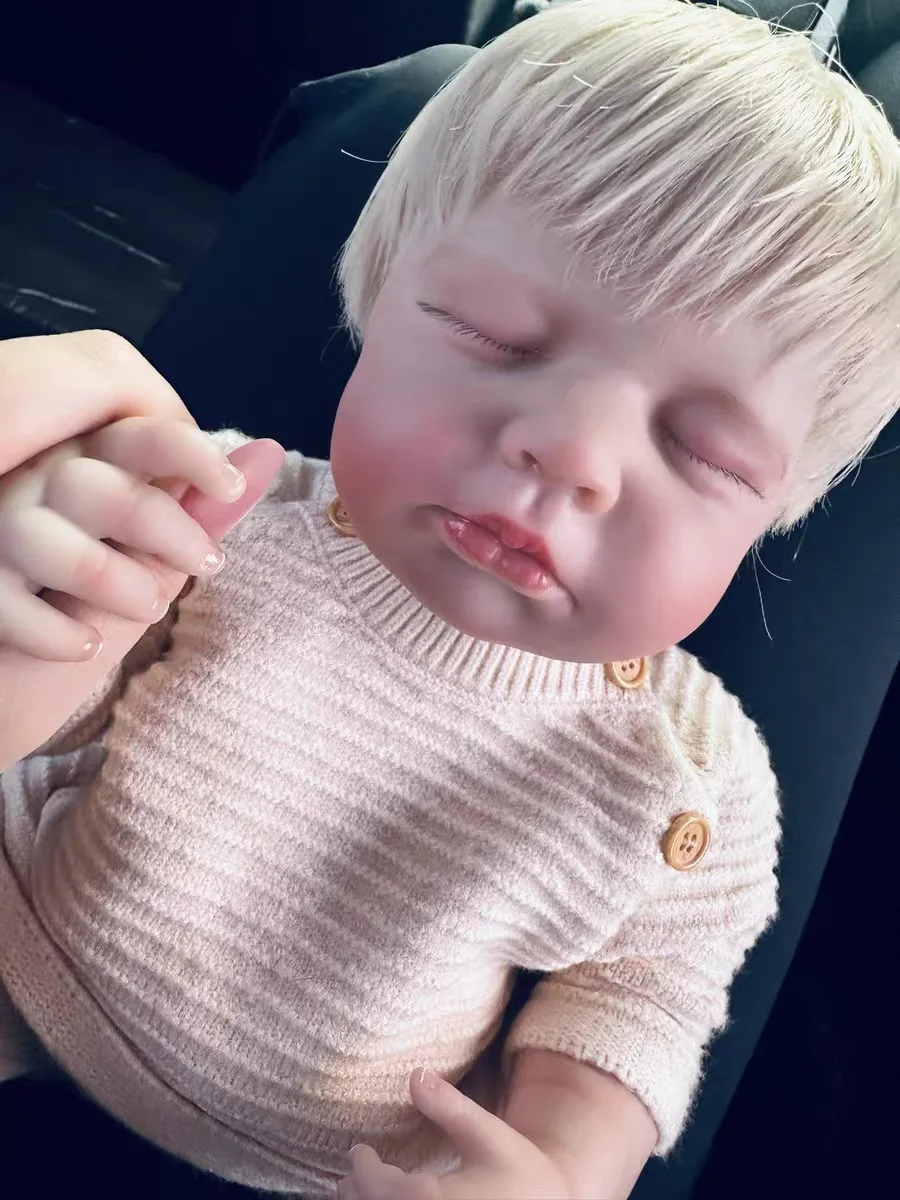 19 inch  LouLou Full Body Reborn Baby Doll Lifelike Soft Touch Cuddly Newborn Baby Doll Multiple Layers Painting 3D Skin