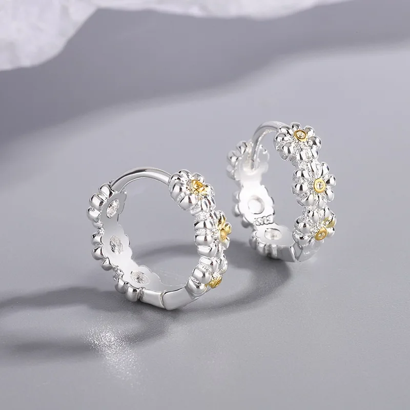 Frühling neue süße Gänseblümchen Blume Ohr stecker für Frauen süße Muschel Emaille versilbert Ohrringe koreanischen Temperament Schmuck – Detail 23