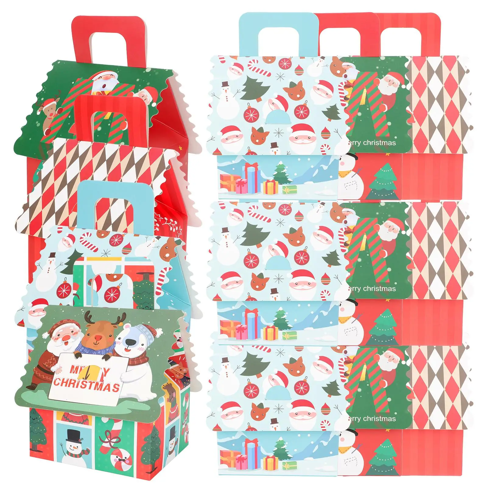 

50 Pcs Christmas Gift Bags Candy Holder Xmas Treat Boxes Reusable Lightweight Party Favors Decorative Packaging Holiday Goodie