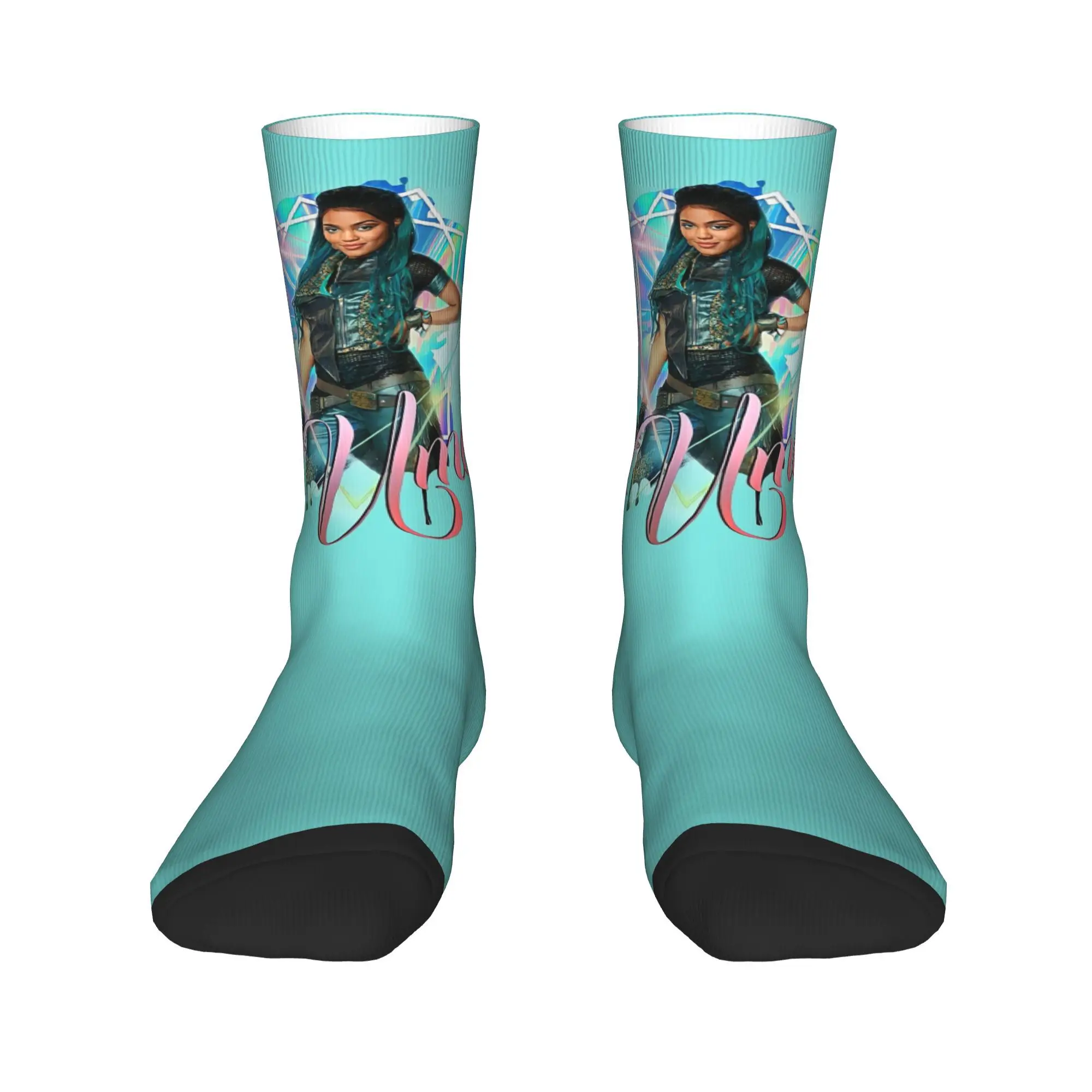 Uma Princess – Descendants 3 Socken, Harajuku, schweißabsorbierende Strümpfe, ganzjährige lange Socken für Unisex-Weihnachtsgeschenke