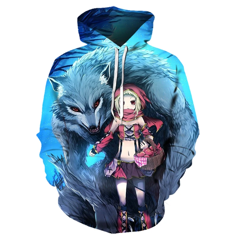 Dierenwolf 3d Bedrukte Sweatshirts Met Capuchon Voor Heren Dames En Casual Oversized Pullover Hiphop Harajuku Streetwear Hoodies