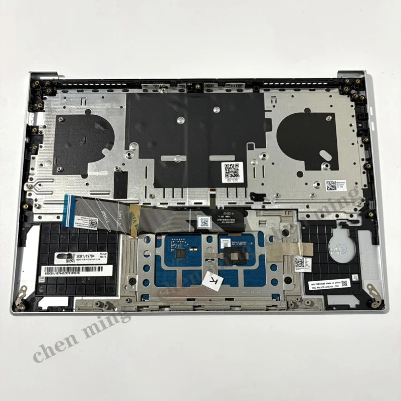 حافظة جديدة لجهاز Lenovo Yoga Slim 7 Pro 14IAH7 للكمبيوتر المحمول Palmrest العلوي C-غطاء لوحة المفاتيح الخلفية لوحة اللمس 5CB1J19794 رمادي 82UT