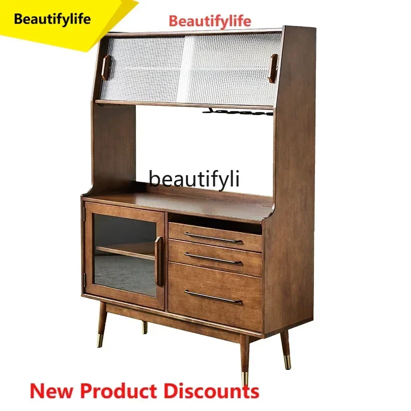 Q181  LRetro solid wood dining side cabinet Nordic shelf wine cabinet French medieval living room tea cabinet