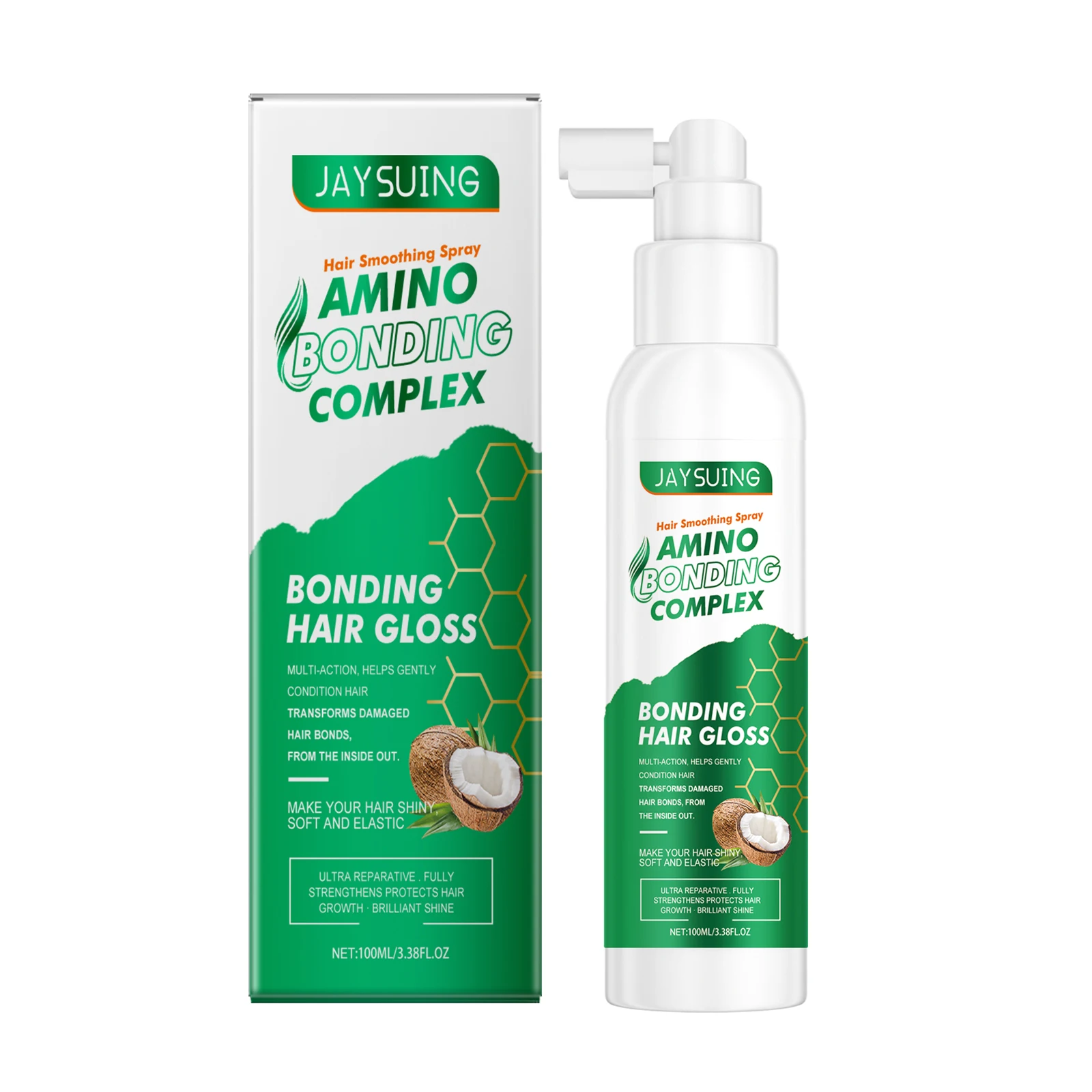 رذاذ مرطب للعناية بالشعر بزيت جوز الهند يعزز مرونة الشعر ويحسن التجفيف ويغذي وإصلاح فروة الرأس وبلسم ترك