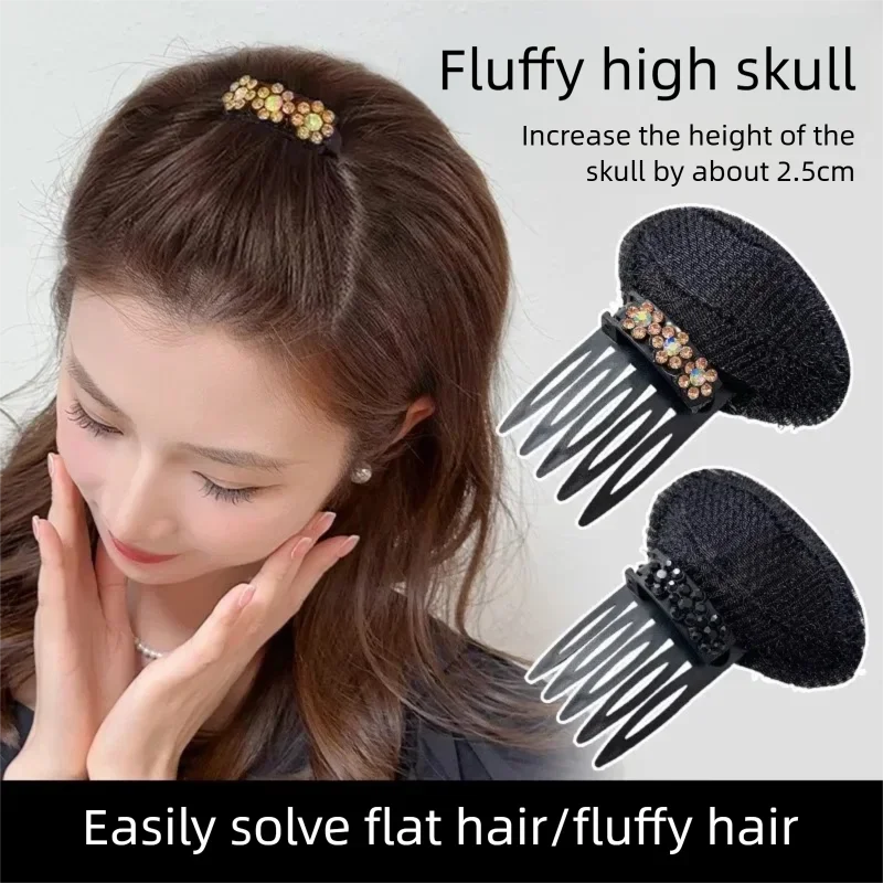 Cuscinetto per capelli invisibile di nuovo stile per l'area della corona Accessorio per capelli volumizzante per corona alta Clip per sollevamento radici senza soluzione di continuità per l'area della corona