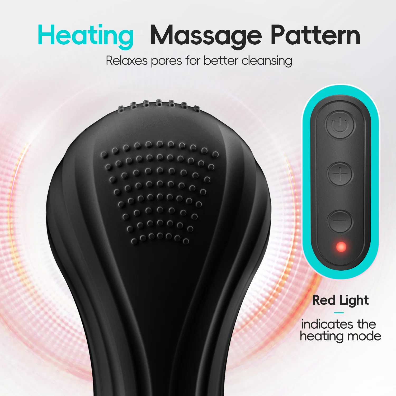 Facial Cleansing Brush Rechargeable Waterproof Scrubber Exfoliating Vibrating Heat Deep Clean Portable Face Cleaner Skin Care