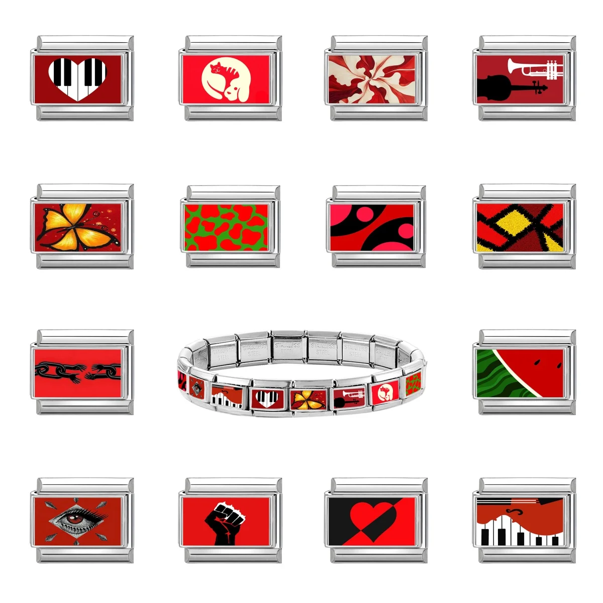 جديد جميل الحيوانات الأليفة القطط والكلاب وصلات سحرية إيطالية تناسب 9 مللي متر سوار الفولاذ المقاوم للصدأ النساء الرجال DIY بها بنفسك صنع المجوهرات