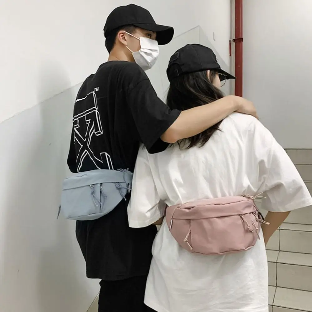 

Nylon Women's Chest Bag Hiking Bag Solid Color Shoulder Crossbody Pocket Portable Korean Version Crossbody Chest Bag