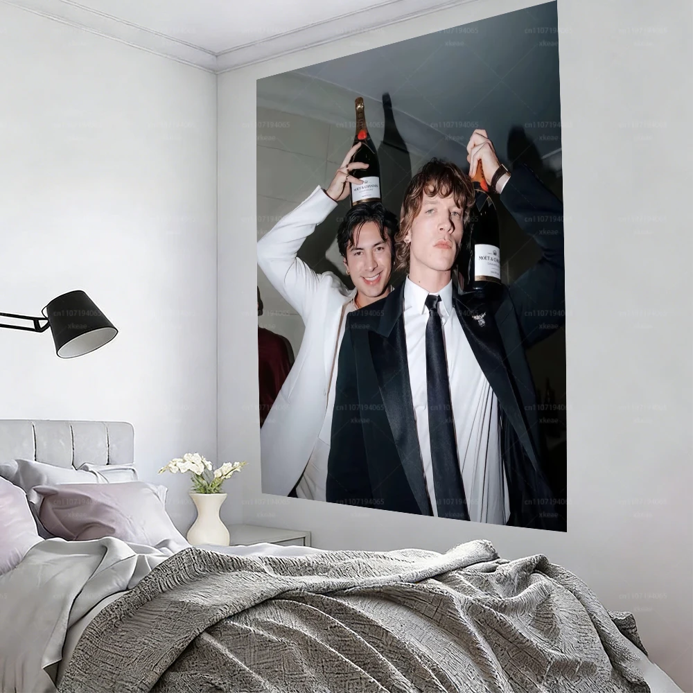 Heated Rivalry Champagner-Toast-Wandteppich, luxuriöser Wandbehang für Partyszenen, Flachdruck-Poster für Schlafzimmer, Wohnzimmer, Heimdekoration
