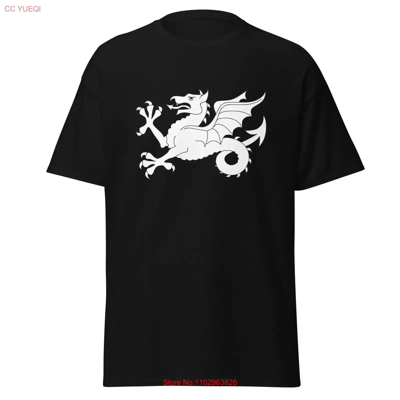 Camiseta Branca Wyvern Anglo Saxon, História Inglesa, Batalha de Hastings 1066, Preta, Vintage, Confortável, Ligeiramente Desgastada