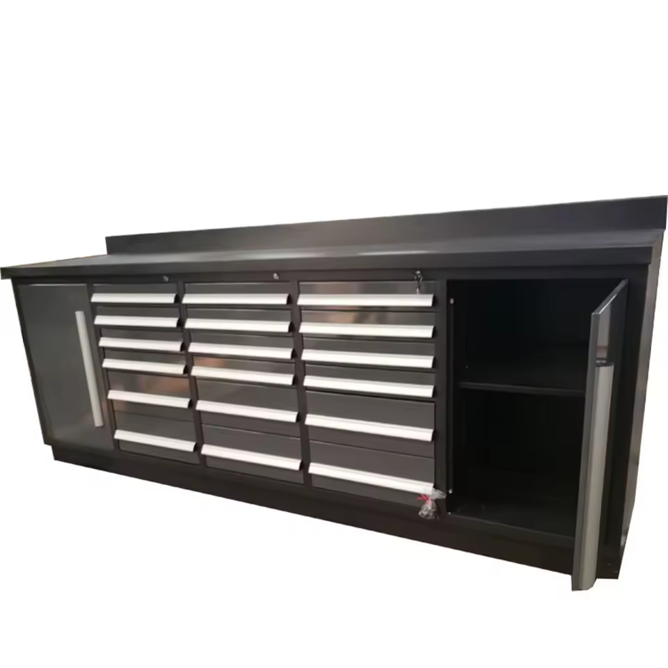 7ft Heavy-Duty Garage Workbench Cabinet with 18 Drawers