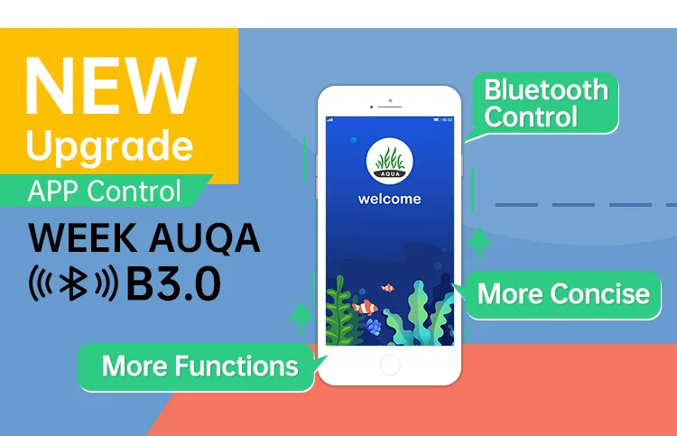 WEEK AQUA M Series Water Grass Lamp Straddle Headlight Panel Button Version APP Timing Dimming RGB-UV LED LAMP