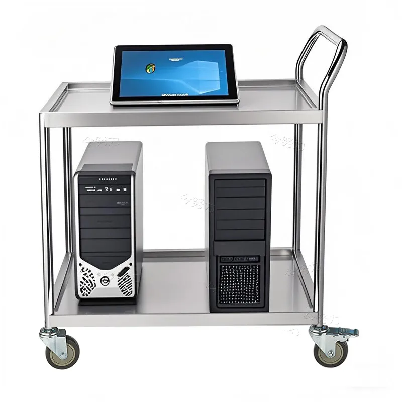 

DSA stainless steel hand truck double layer movable tool material trolley