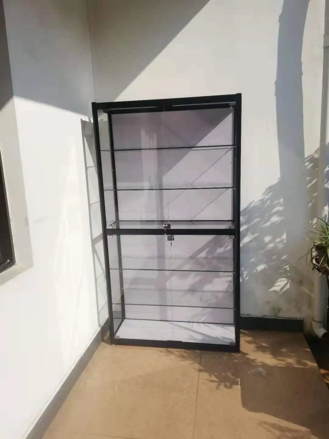 glass display cabinet Figure display rack Adjustable floor height building block storage Transparent cabinet