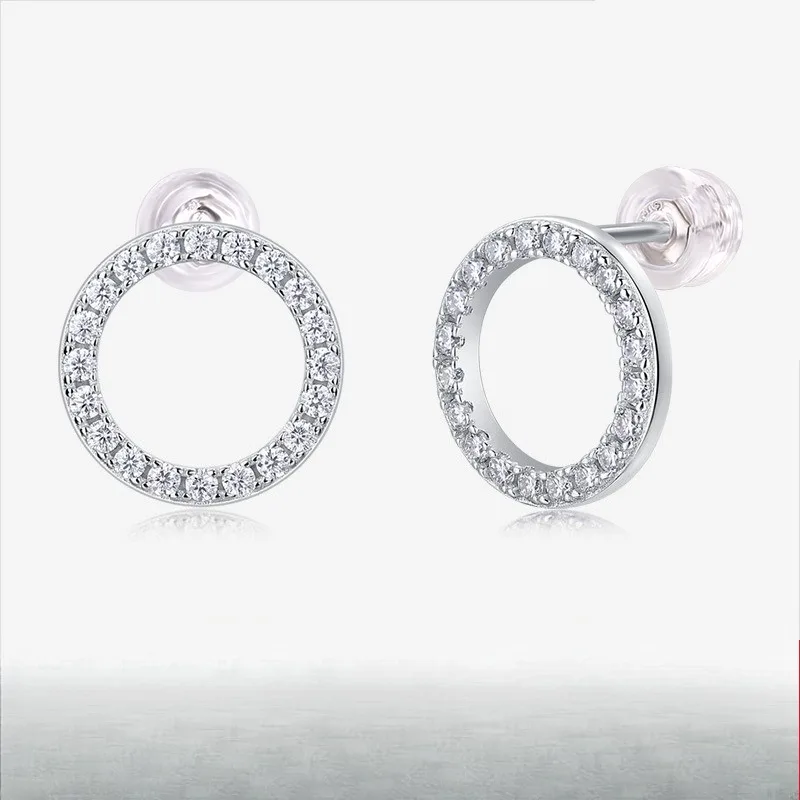Wholesale Luxury Moissanite Stud Earrings for Women Fashionable Hypoallergenic Trendy Drop Resistant Elegant Minimalist