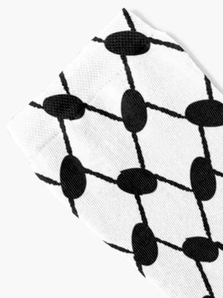 Traditional Keffiyeh in Black and White Socks Climbing designer brand loose Women's Socks Men's