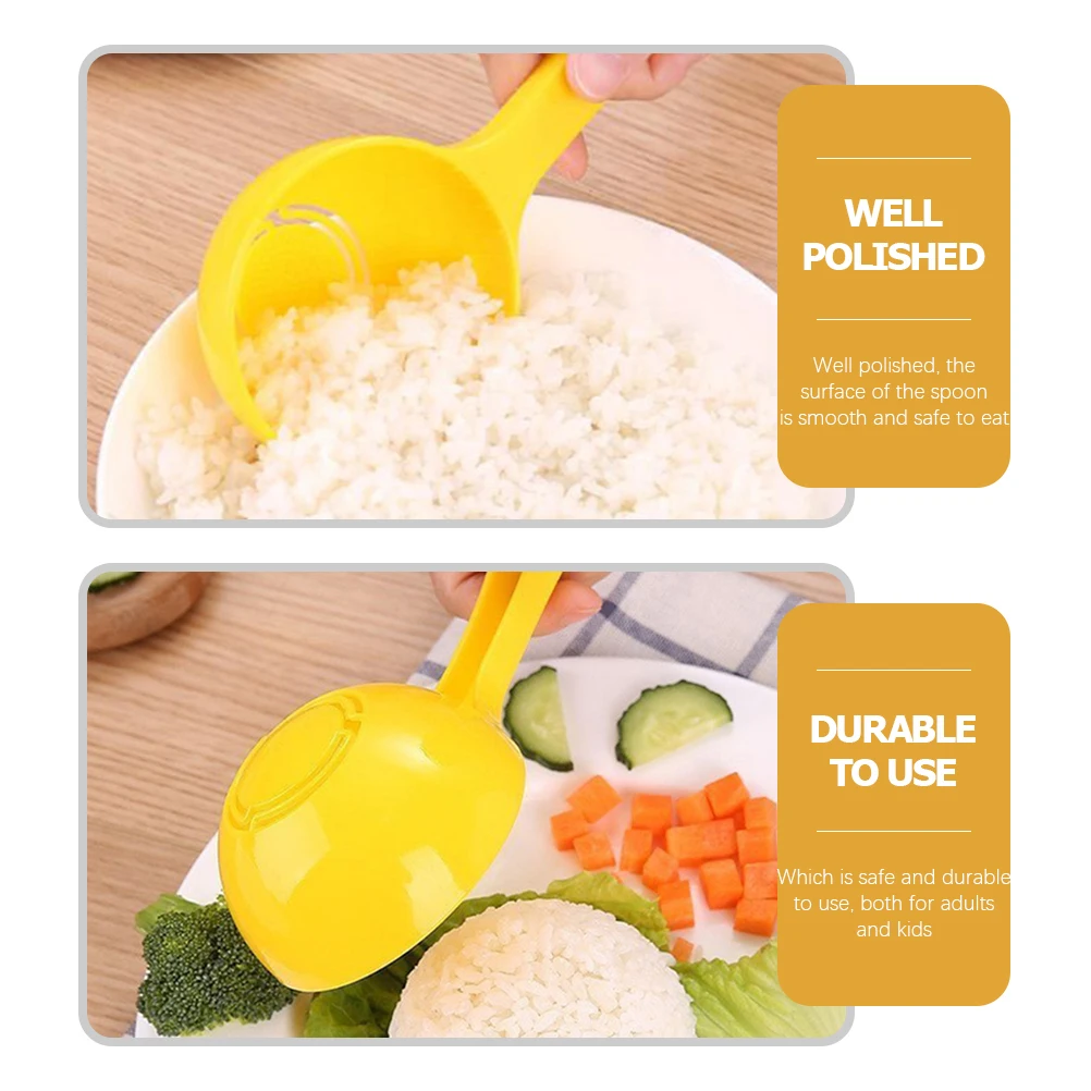 Cuchara de arroz antiadherente, herramienta de cocina para el hogar, cuchara para Sushi, reutilizable, resistente al desgaste, plástico seguro y ergonómico, 3 uds.