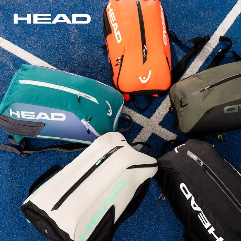 Original HEAD TOUR Series Tennis Bag 2-Pack Professional Backpack Adult Shoulder Rackets Sports Fitness Bags Tennis Padel Racket